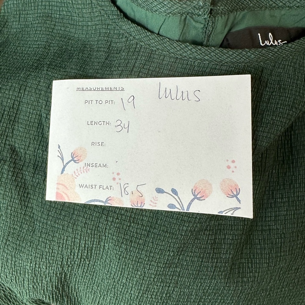 LULUS M long Babydoll Adorable days tiered green cottagecore boho mini dress - Picture 11 of 12